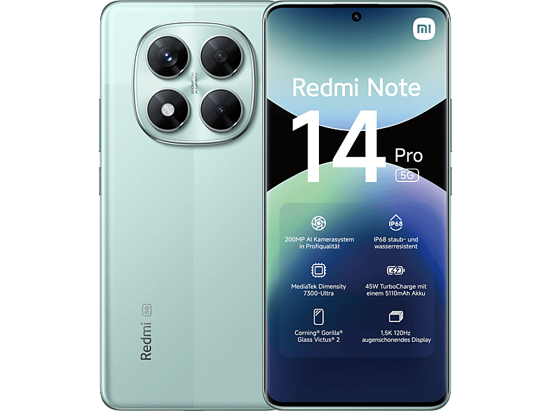 XIAOMI Redmi Note 14 Pro 5G 256 GB Coral Green Dual SIM