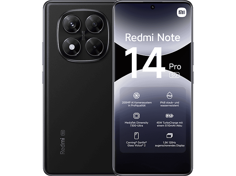 XIAOMI Redmi Note 14 Pro 5G 256 GB Midnight Black Dual SIM