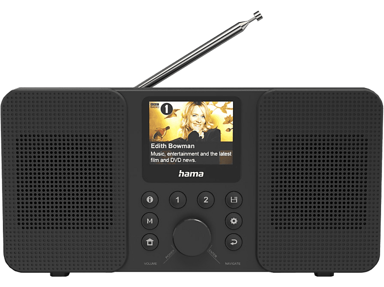 HAMA DIR10 Digitalradio, Digital, DAB, DAB+, FM, Internet radio, Bluetooth, Schwarz