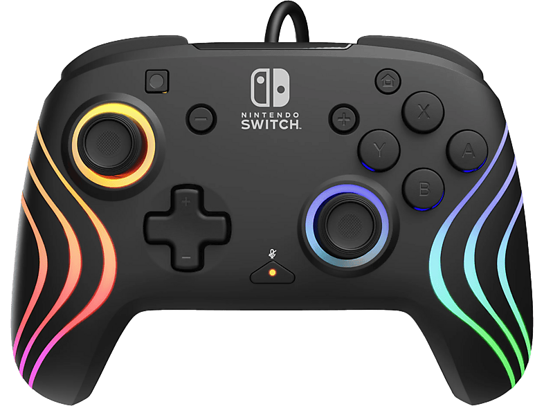 PDP Afterglow Wave Wired Controller Schwarz für Nintendo Switch, Switch OLED