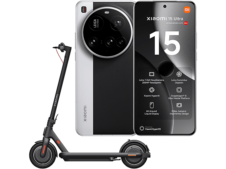 XIAOMI 15 Ultra + Xiaomi Electric Scooter 4 Pro Plus Swiss Edition Bundle 1 TB Silver Chrome Dual SIM