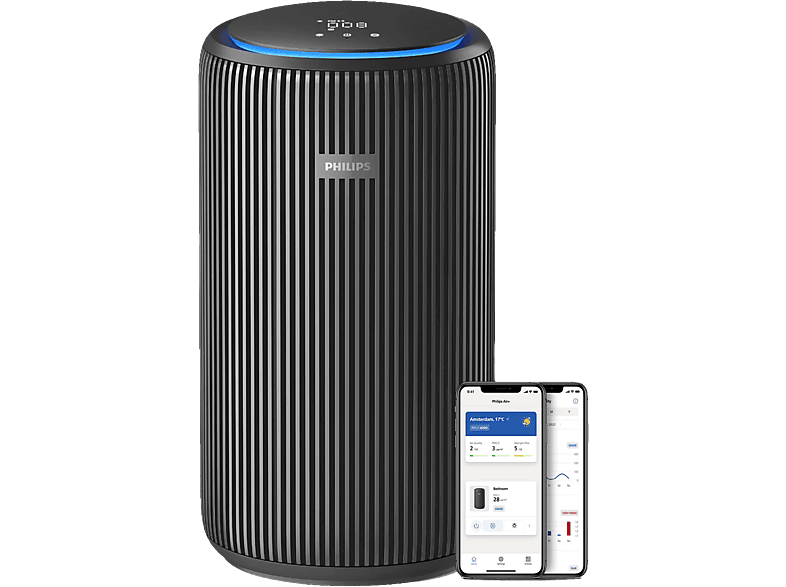 PHILIPS AC3221/13 Luftreiniger Dunkelgrau (36 W, Raumgröße: 135 m², HEPA-, Aktivkohle-, Vorfilter)