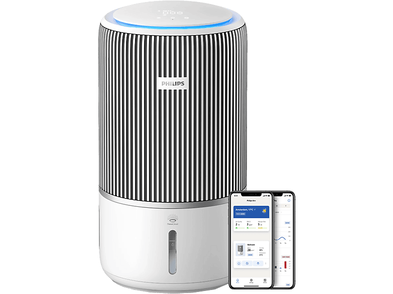 PHILIPS AC3420/10 2-in-1-Luftreiniger und -befeuchter Arktisweiss (43 W, Raumgröße: 78 m², HEPA-, Aktivkohle-, Vorfilter)