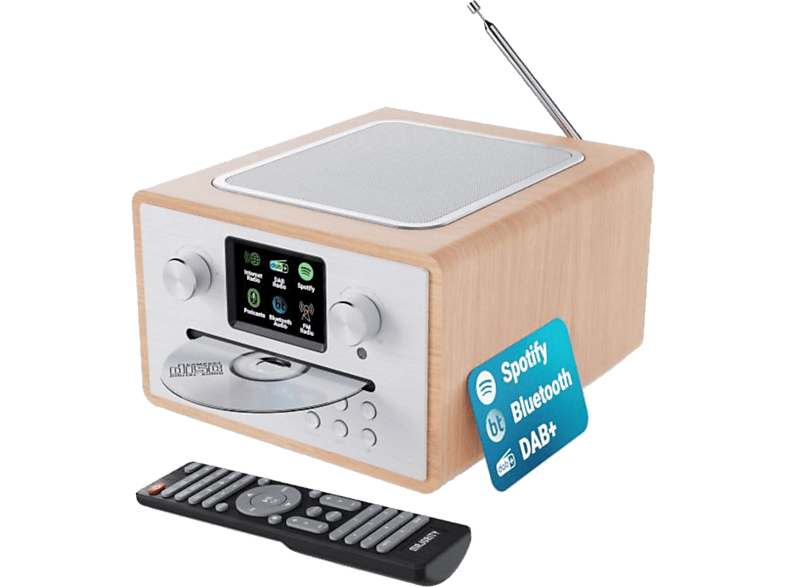 MAJORITY Homerton 2 Internetradio-Musiksystem, Digital, DAB+, DAB, FM, Internet radio, Bluetooth, Oak