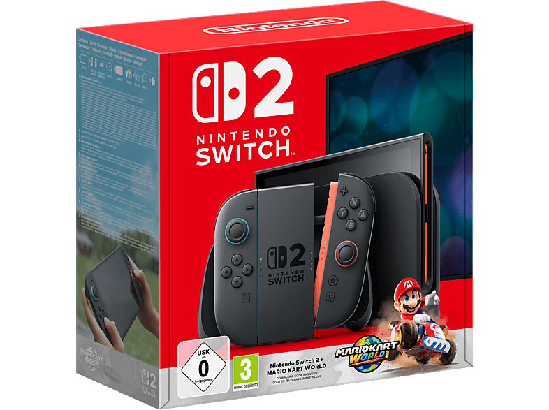 NINTENDO Switch 2 + Mario Kart World Bundle Konsole, Grau