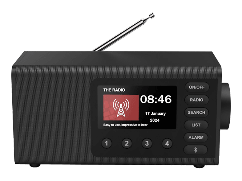 HAMA DR1001BT (Englische Version) DAB-Radio mit Wecker, Digital, DAB, DAB+, FM, Bluetooth, Schwarz