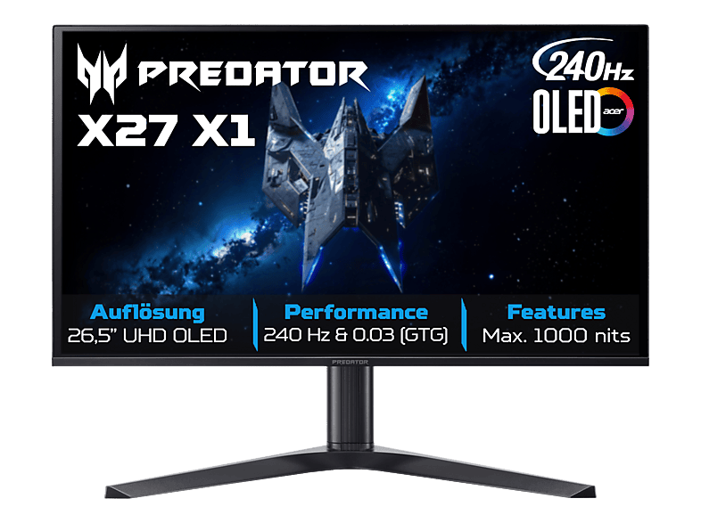 ACER Predator X27 X1 26.5 UHD 4K Gaming Monitor (0.03 ms Reaktionszeit, 240 Hz)