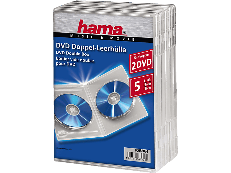 HAMA 83894 DVD DOUBLE SLIM BOX - DVD-Leerhülle (Transparent)