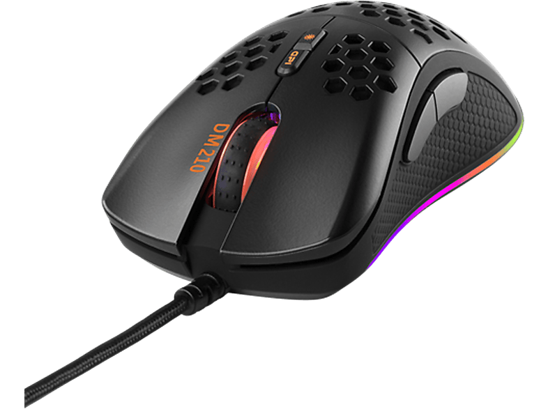 DELTACO DM210 - Gaming Maus, Kabelgebunden, 6400 dpi, Schwarz