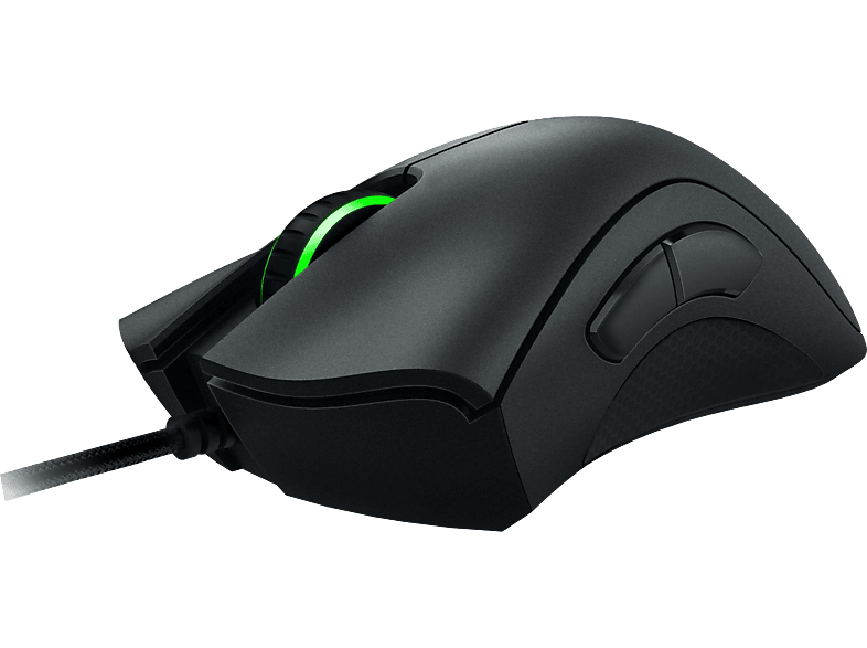 RAZER DeathAdder Essential - Gaming Maus, Kabelgebunden, Optisch mit Laserdioden, 6400 dpi, Schwarz/Grün