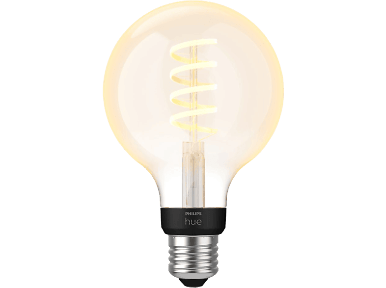 PHILIPS HUE White Ambiance E27 Glas mit Glühfaden - Leuchtmittel (Schwarz/Transparent)