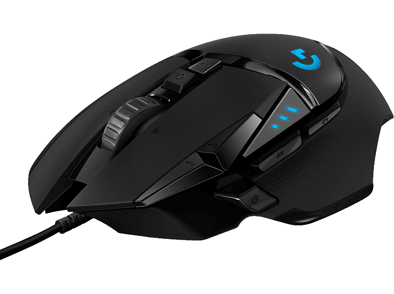 LOGITECH G502 HERO - Gaming Maus, Kabelgebunden, Optisch mit Leuchtdioden, 16000 dpi, Schwarz