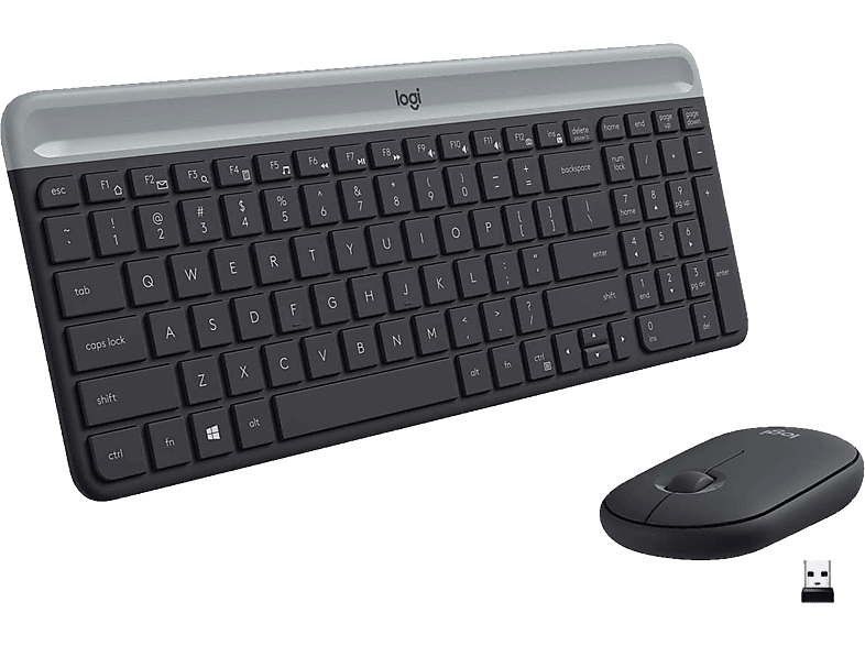 LOGITECH MK470 Slim Combo - Maus, Tastatur (Schwarz)