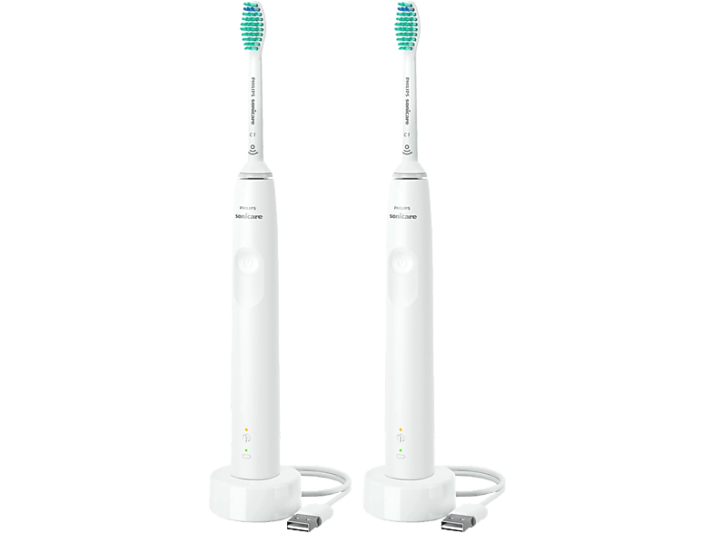 PHILIPS SONICARE 3100 Series HX3675/13 Duo - Elektrische Schallzahnbürste (Weiss)