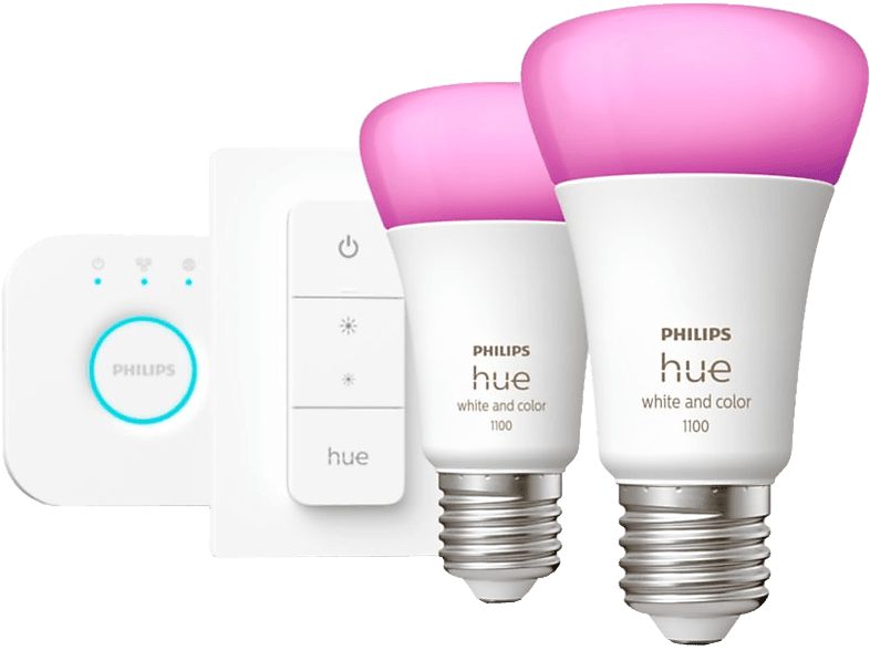 PHILIPS HUE Starter-Kit E27 Beleuchtungsset Weisses und farbiges Licht