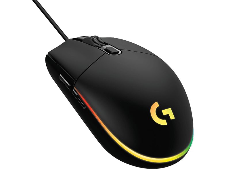 LOGITECH G203 LIGHTSYNC - Gaming-Maus, Kabelgebunden, Optisch mit Leuchtdioden, 8000 dpi, Schwarz