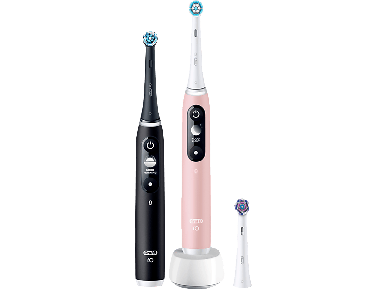 ORAL-B iO 6 Duo + Sensitive - Elektrische Zahnbürste (Schwarz Lava/Rosa)