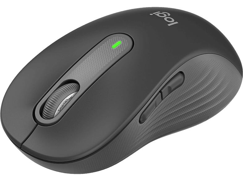 LOGITECH Signature M650 Large Kabellose Maus, Bluetooth Low Energy + USB Bolt Empfänger, 4000 DPI, Graphite