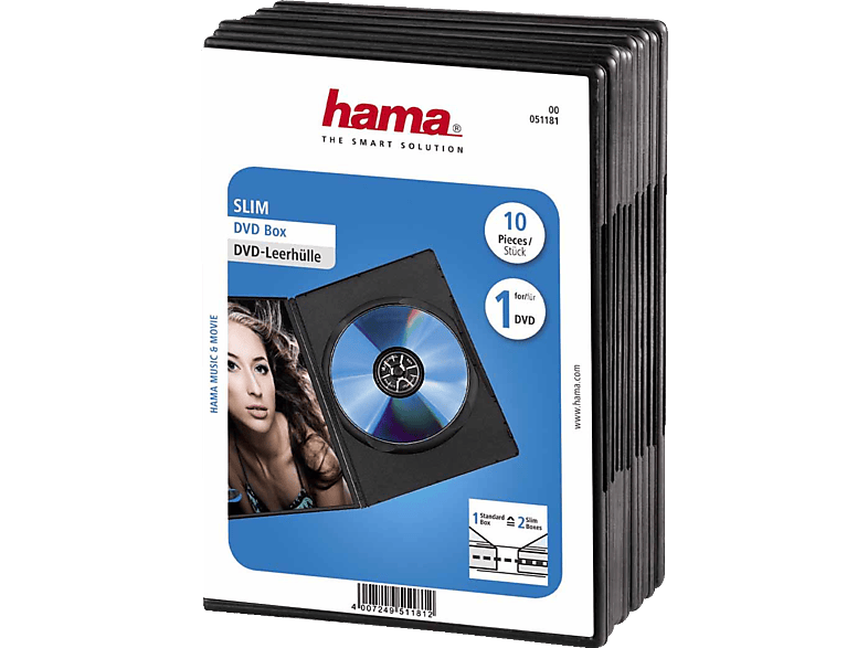HAMA DVD-Slim-Box - DVD-Leerhülle (Schwarz)