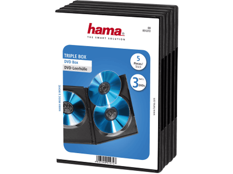 HAMA 51272 DVD TRIPLE BOX BLACK - Leerhülle (Schwarz)