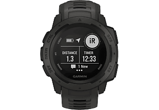 GARMIN Instinct - GPS-Smartwatch (Breite: 22 mm, Silikon, Schiefergrau/Schwarz)