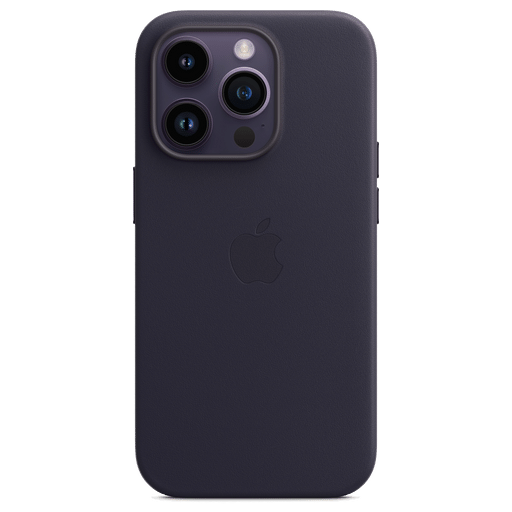 Apple iPhone 14 Pro Handyhülle Leder mit MagSafe Grau