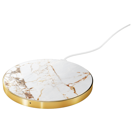 iDeal of Sweden Wireless Handy Ladegerät Plate Marmor Weiss/Gold