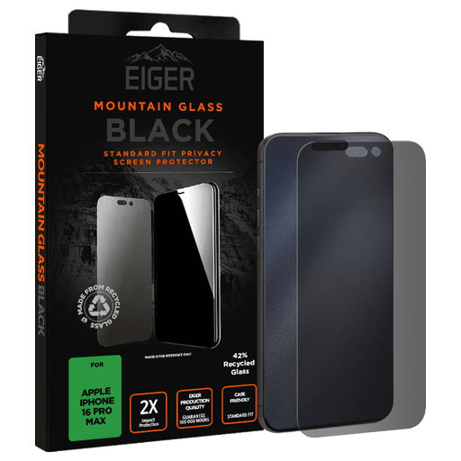 Eiger iPhone 16 Pro Max Mountain Display-Schutzglas Privacy