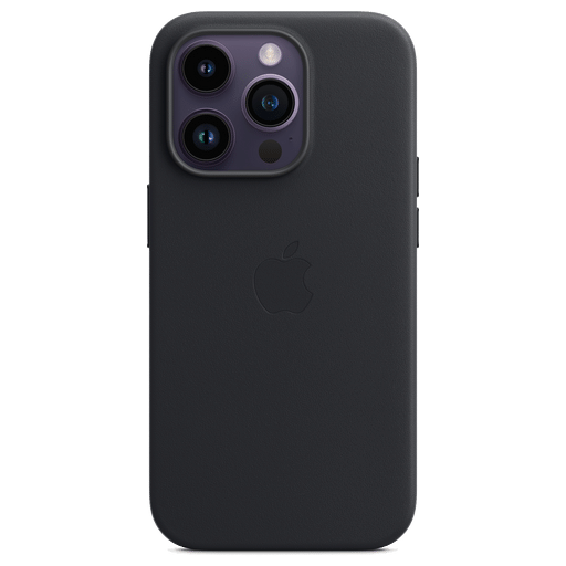 Apple iPhone 14 Pro Handyhülle Leder mit MagSafe Schwarz