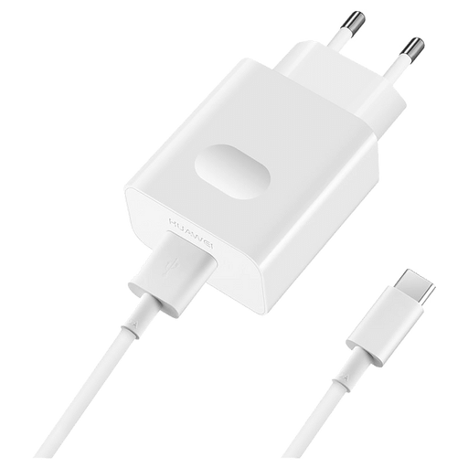 HUAWEI Handy Ladegerät 240V USB C Super fast charging Weiss ganzes Kabel Weiss