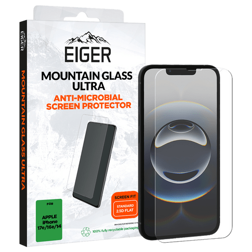 Eiger iPhone 17e/16e/14/13/13 Pro Ultra 2.5D Display-Schutzglas