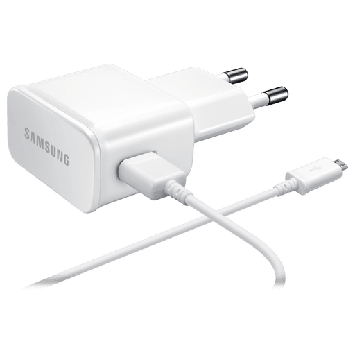 Samsung Handy-Ladegerät 220V mit Kabel Micro USB Quick Charge Weiss