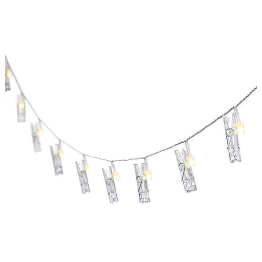 MU Classic LED Foto Clips Lichterketten mit Batterie 2 m