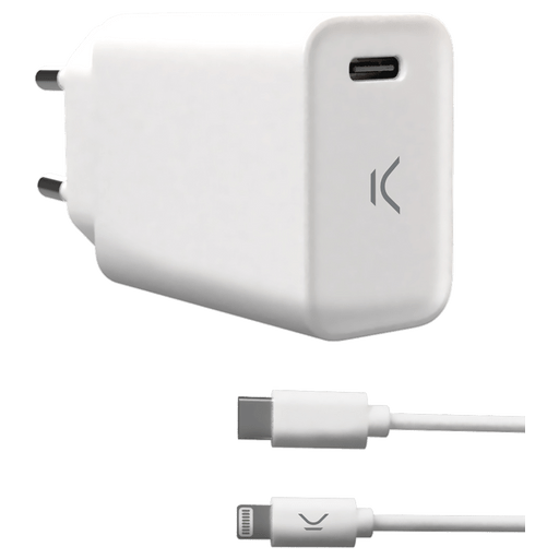 itStyle Ladegerät 220V USB C an Lightning 3A separates Kabel Weiss