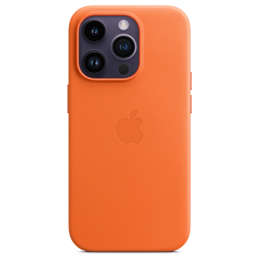 Apple iPhone 14 Pro Handyhülle Leder mit MagSafe Orange