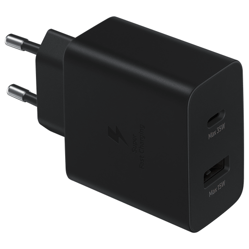 Samsung Handy Duo Ladegerät 240V USB C/USB A fast charging 30W Schwarz