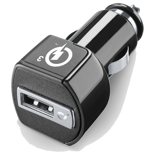 cellularline Handy Ladegerät 12V USB C fast charging Schwarz ganzes Kabel Schwarz