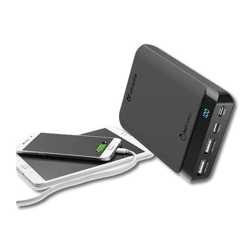cellularline Powerbank 10000 mAh Fast Charge USB C Schwarz Black
