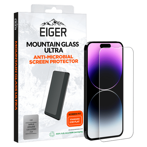 Eiger iPhone 16e/14/13/13 Pro Ultra 2.5D Display-Schutzglas