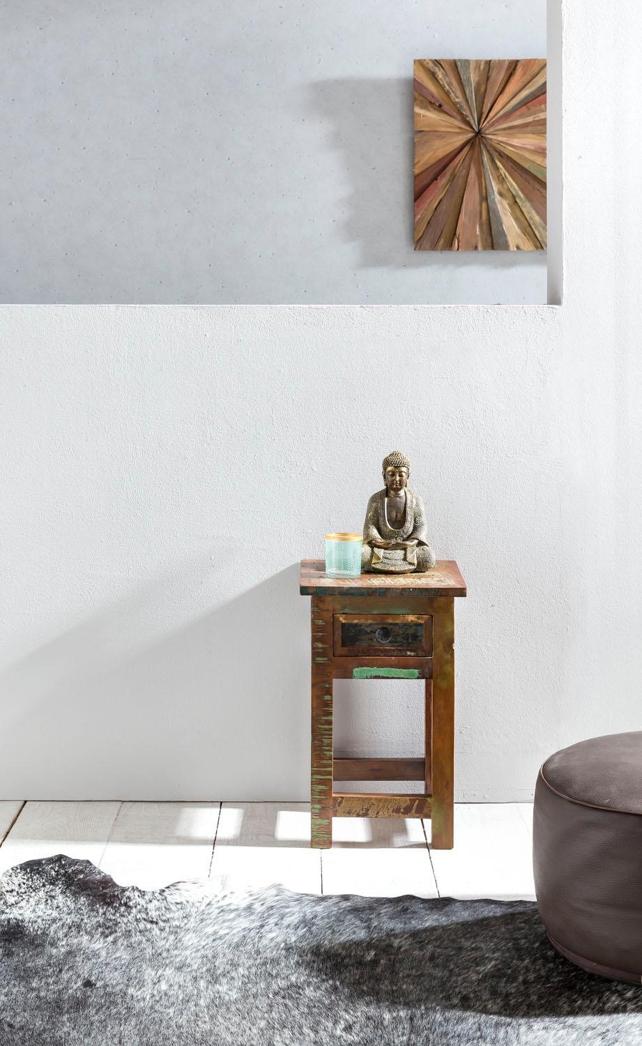 Home affaire Beistelltisch »Kalkutta«, Durch Handarbeit und individueller Maserung ist jeder Tisch ein Unikat Durch die Versiegelung ist der Tisch unempfindlich und strapazierfähig