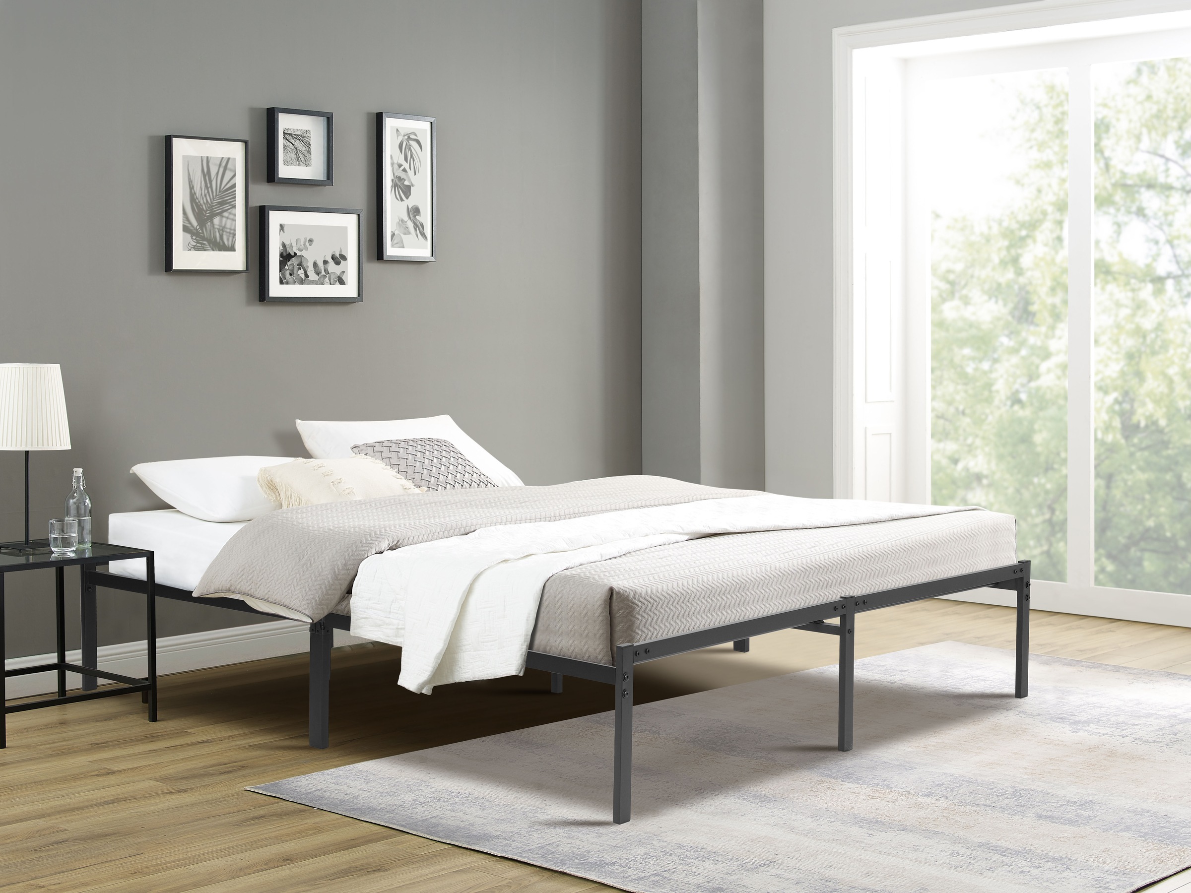 INOSIGN Metallbett »LIST Bett Bettgestell Bettrahmen Einzelbett Doppelbett« Stahlbett schwarz in TOP Qualität und 4 Breiten, Bett mit 26 Lattenroste zum Schutz der Matratze Bestseller
