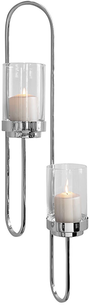 Fink Wandkerzenhalter »SAXON, silberfarben«, (1 St.), Kerzen-Wandleuchter, Kerzenhalter, Kerzenleuchter hängend, Wanddeko, handgefertigt, aus Metall, verschiedene Grössen erhältlich, dekorativ im Esszimmer & Wohnzimmer