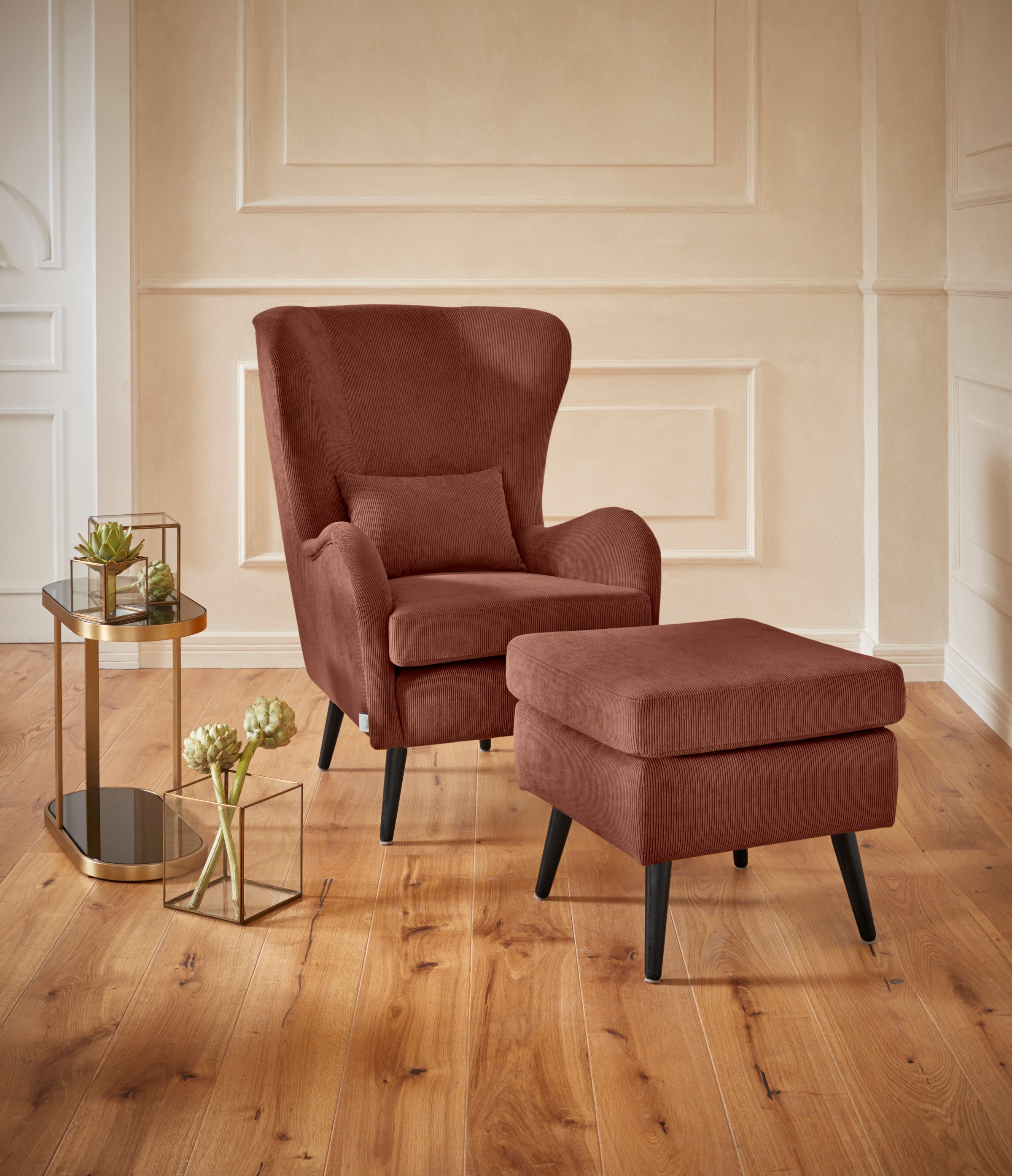 Guido Maria Kretschmer Home&Living Sessel »Sallito«, die kleinere Version von 'Salla', in 6 Bezugsqualitäten, Sessel B/T/H: 76/85/109 cm, Bezug auch in Luxus-Microfaser in Teddyfelloptik