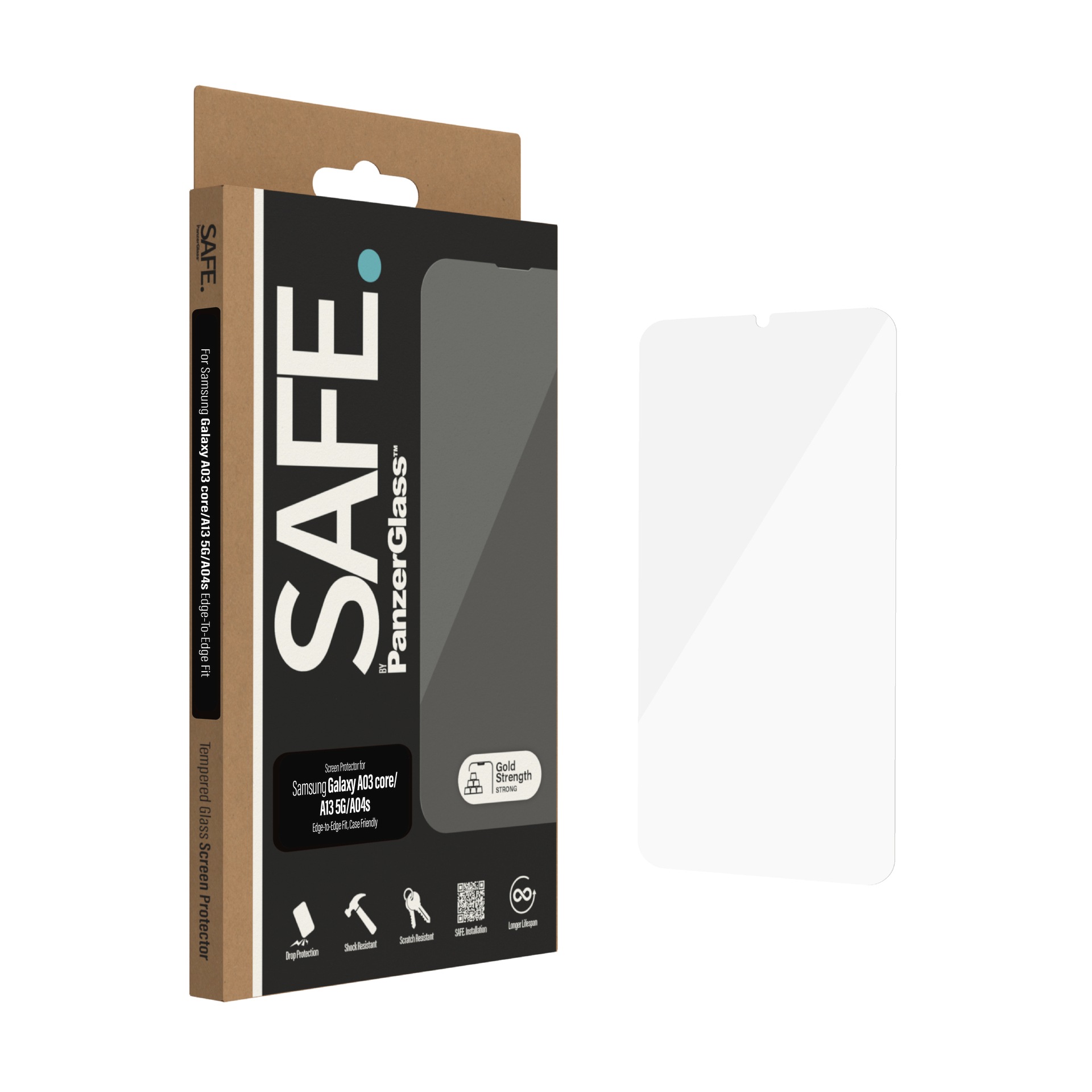 SAFE by PanzerGlass Displayschutzglas »Edge-to-Edge Fit Screen Protection« für Samsung Galaxy A03 core;Samsung Galaxy A13 5G;Samsung Galaxy A04s/A04e Displayschutzfolie, Schutzfolie, Bildschirmschutz, kratz- & stossfest
