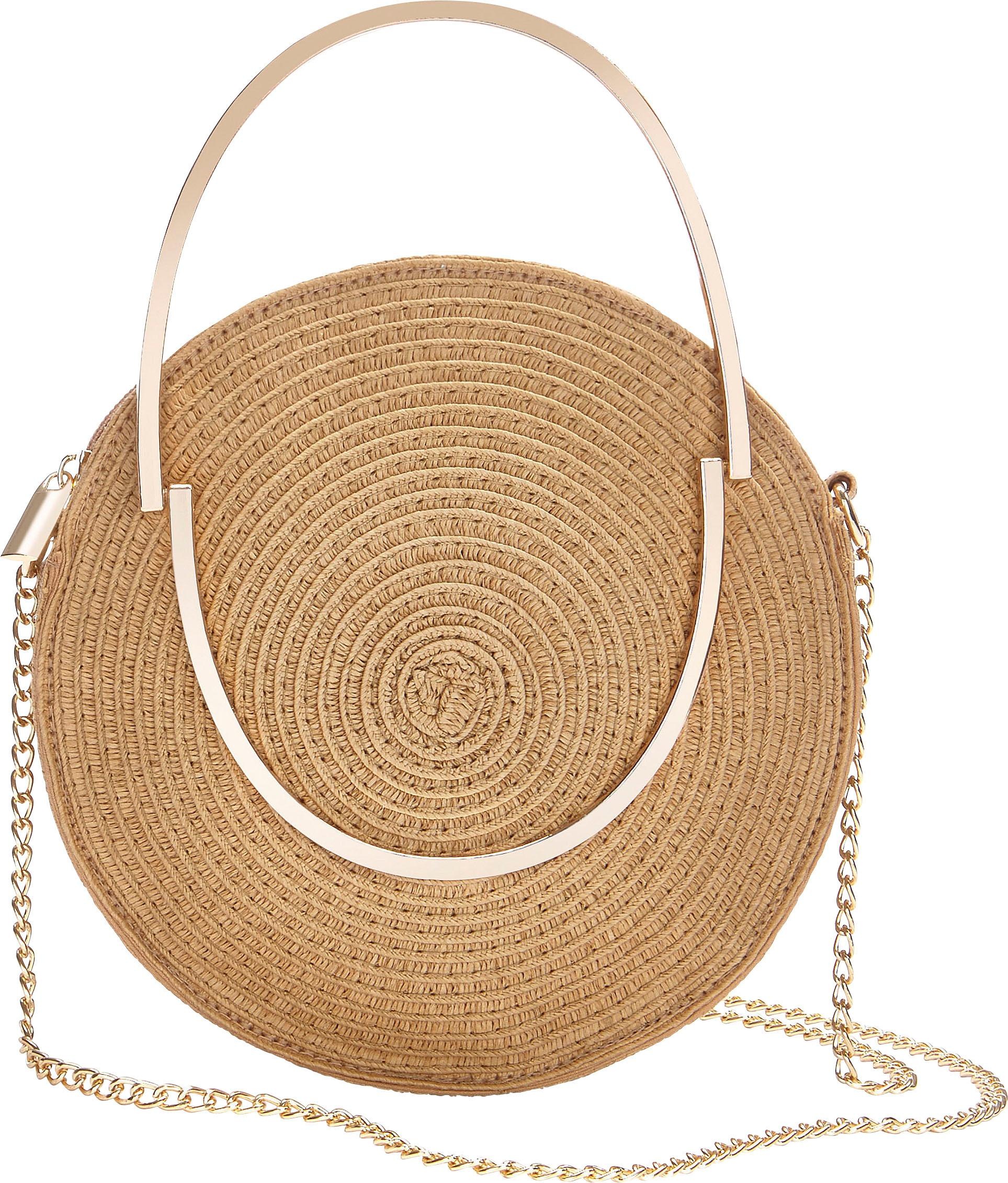 LASCANA Umhängetasche, kleine Strandtasche aus Bast VEGAN
