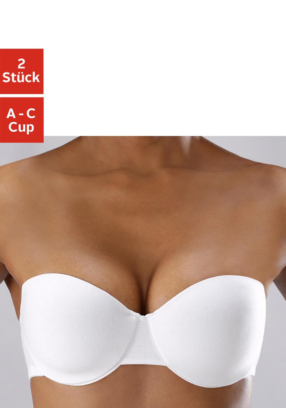 petite fleur Bügel-BH, (Packung, 2 Stück), mit abnehmbaren Trägern aus Baumwolle, Basic Dessous