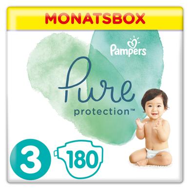 Pampers Pure Protection Windeln, Gr.3, 6-10kg, Monatsbox (1 x 180 Windeln)