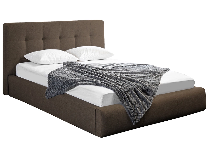 Bett NORA 160x200cm stoff rotbraun