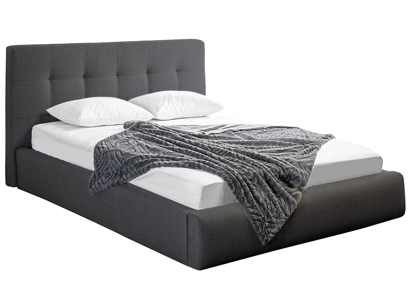 Bett NORA 180x200cm stoff schwarz