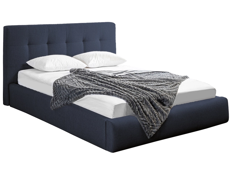 Bett NORA 180x200cm stoff dunkelblau